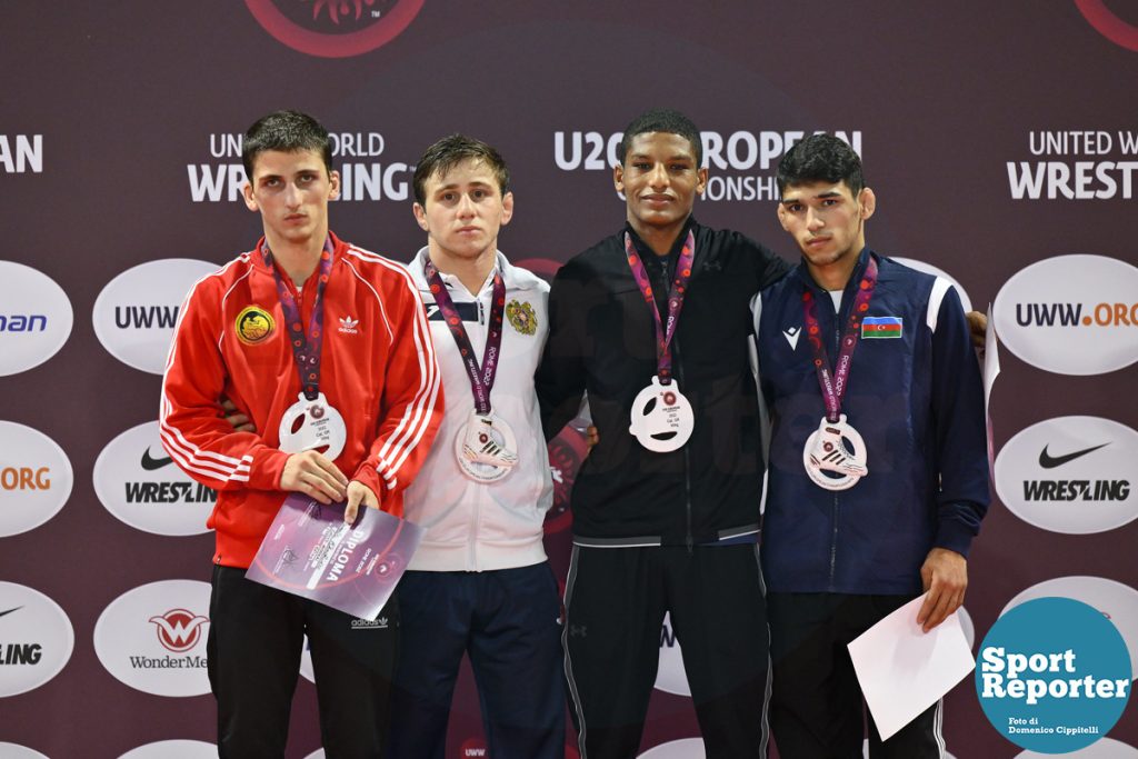 Award Ceremony of Greco-Roman 60kg U20 European Championships - Semifinals